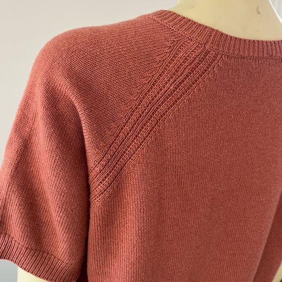 Peserico Tricot Women’s Short Sleeve Wool Silk Cashmere Sweater Blouse Top L - Picture 12 of 16